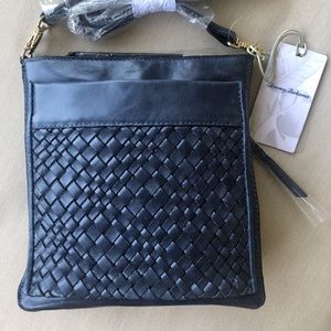 NWT Genuine Leather Tommy Bahama Navy Crossbody